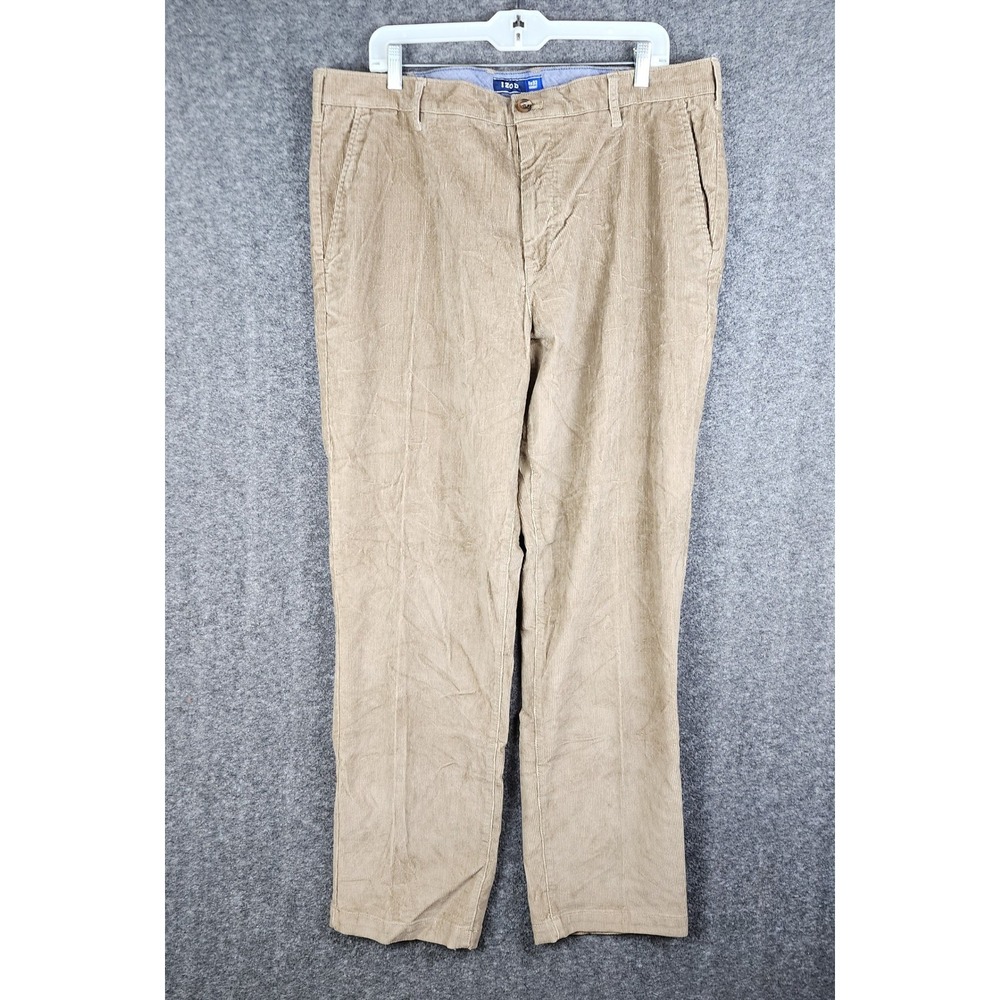 Izod Tailgate Stretch Corduroy Pants Mens 38x32 Tan Straight Fit‎ NWT